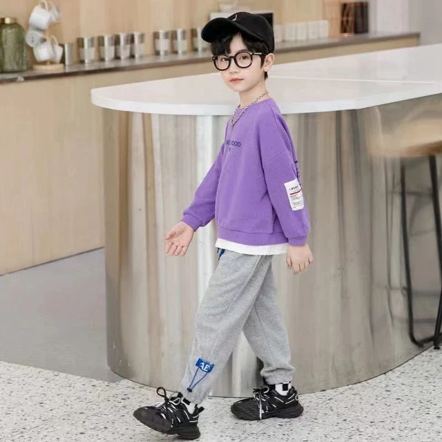Manica Lunga Felpa E Pantaloni Per Ragazzi SPORTS Abito 2pc Casual Set Vestiti