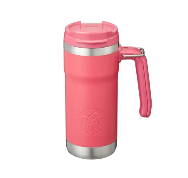 Solid Vibes Stainless Steel Handled Tumbler - Pink - Caribou Coffee