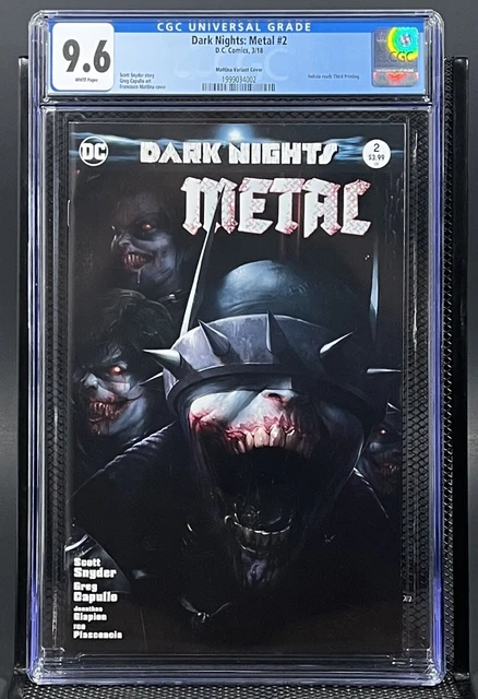DARK NIGHTS: METAL #2 Mattina Trade CGC 9.6 Snyder Capullo Batman Who Laughs