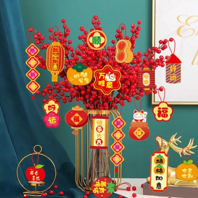 Chinese New Year Pendants Potting Decoration Lantern Pendants Shape CNY C0T L6U7