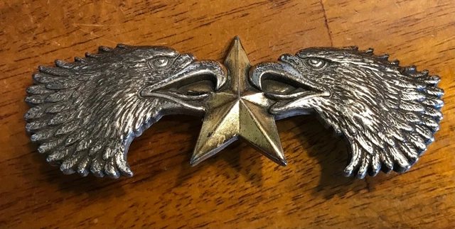 Doble Eagle Concho Tornillo Trasera Concho 3.5" Estrella Dorada Cuero Tandy Fábrica TLF