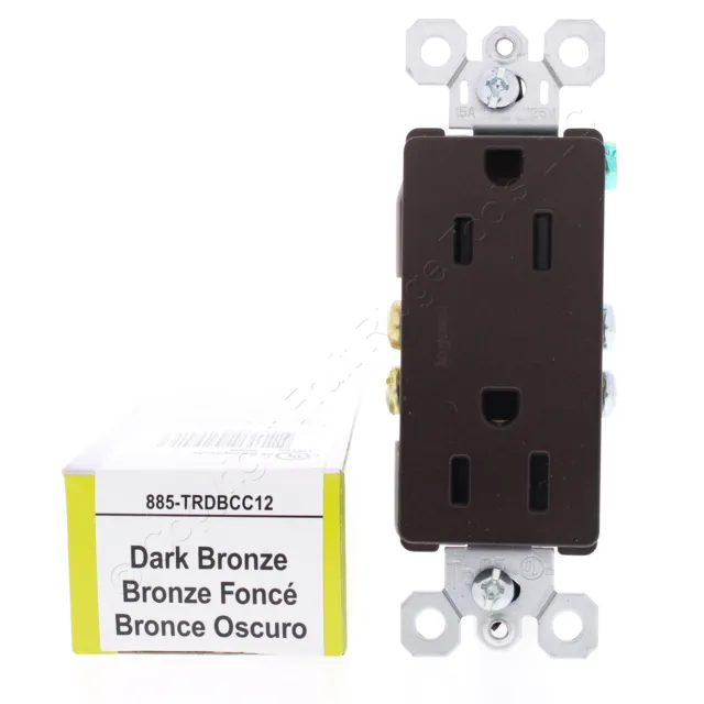 PS Dark Bronze Tamper Resistant Decorator Receptacle Outlet 5-15 15A 885TRDBCC12