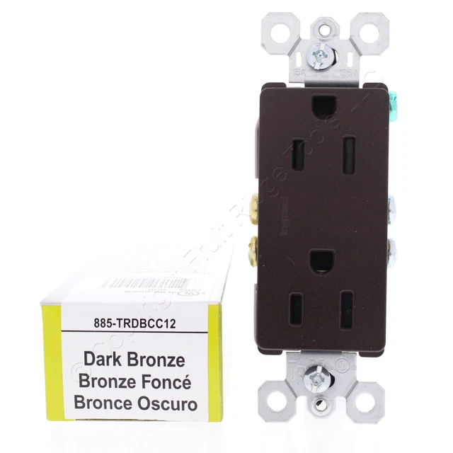 PS Dark Bronze Tamper Resistant Decorator Receptacle Outlet 5-15 15A 885TRDBCC12