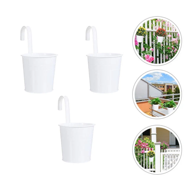 3 Pcs Seau À Fleurs Suspendu Étain Suspension Fer Pot Corbeille Mini Vases Pour
