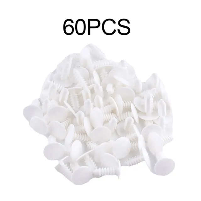 60x 5mm Auto Kunststoff Nieten Verschluss Tür Verkleidungs Clips Weiß For Auto