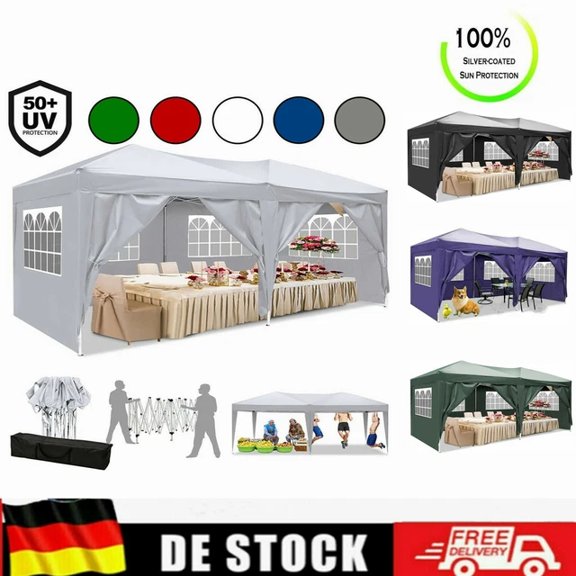Pavillon 3x6m FaltPavillon Garten Tragbar Familientreffen Luxus Partyzelt Zelt
