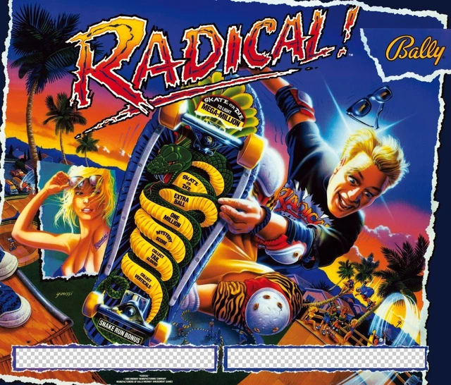 Radical Bally Backglass pinball