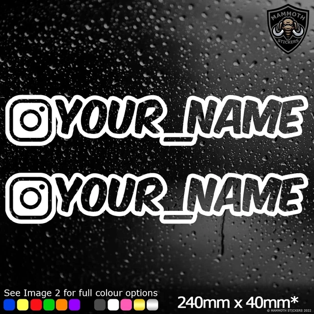 2 X INSTAGRAM Stickers Personalised Custom Vinyl Decal Social Media New