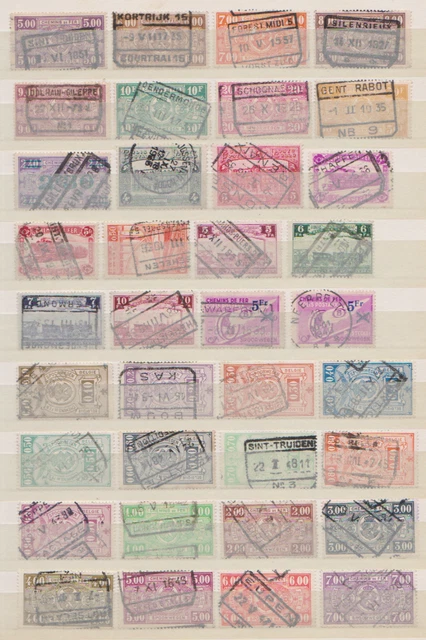 Eisenbahnpaketpost Belgien /Collection Timbres Belgique  Colis Postaux 2scans