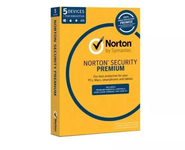 Norton Symantec Security Premium 5 Device PC 1 Year license LATEST 2023 -2024 AU