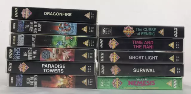 Doctor Who VHS tape bundle Sylvester McCoy the seventh doctor 11 VHS tapes boxed