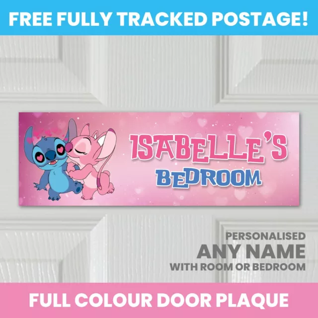 Stitch Personalised Door Sign Plaque Kids Bedroom Any Name