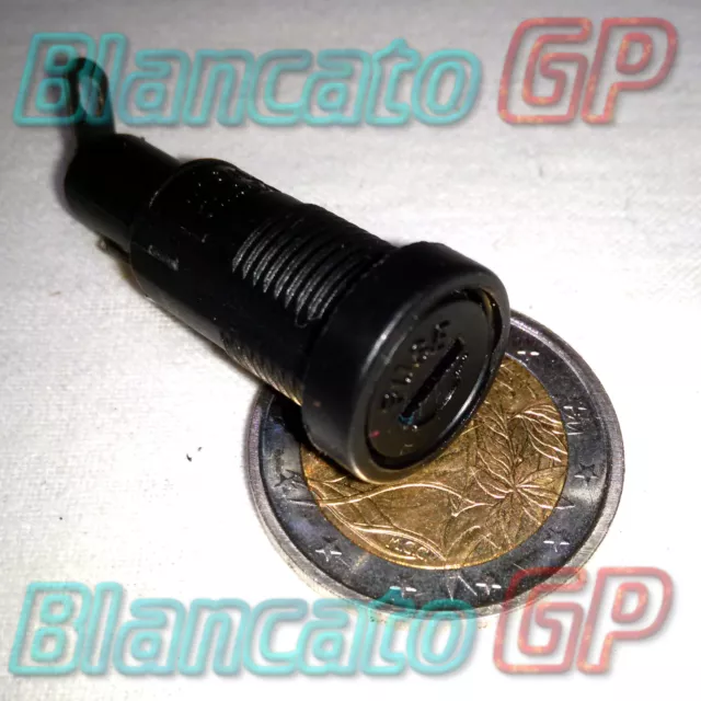 PORTAFUSIBILE DA PANNELLO IN BAKELITE PER FUSIBILI IN VETRO 5x20 FORO 12mm 10A