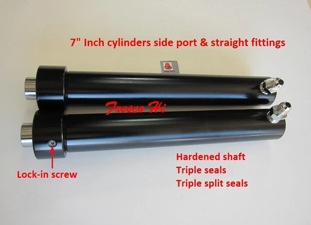 thumbnail image 2 of 10 Chrome Lowrider Hydraulics Cylinders – Side Port With Lock-In Screw & Fittings Included 2 of 5