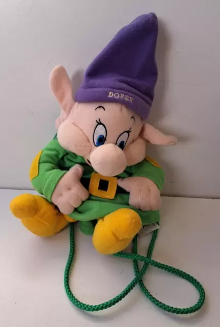Disney Snow White Seven Dwarf Dopey Bag Plush Soft Toy Rare Collectable Backpack