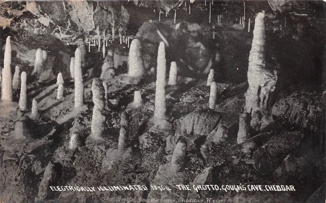 Cheddar Gough's Cave & Other Old Real Photo Postcards #231030