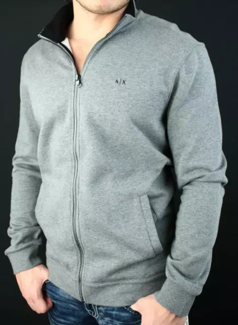 Armani Exchange A|X Mens Full Zip Fleece Sweatshirt Track Jacket Logo NWT