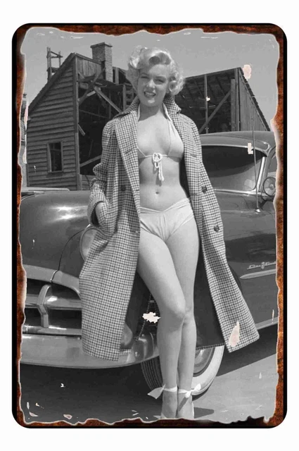 Marilyn Monroe in Bikini 19 years Old Model  All Metal Tin Sign  8 x 12