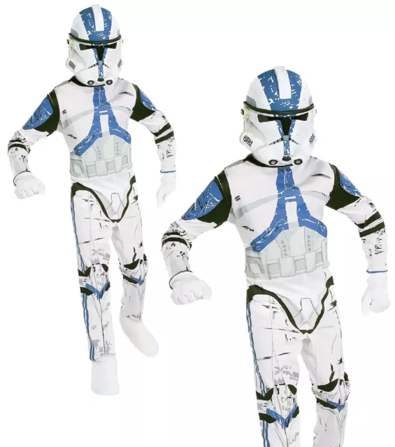 Clone Trooper Kids Costume Licensed Star Wars Fancy Dress Outfit