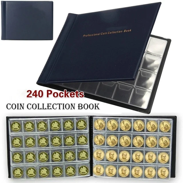 New 240 Pockets  storage coins collection book High Quality Royal Coin
