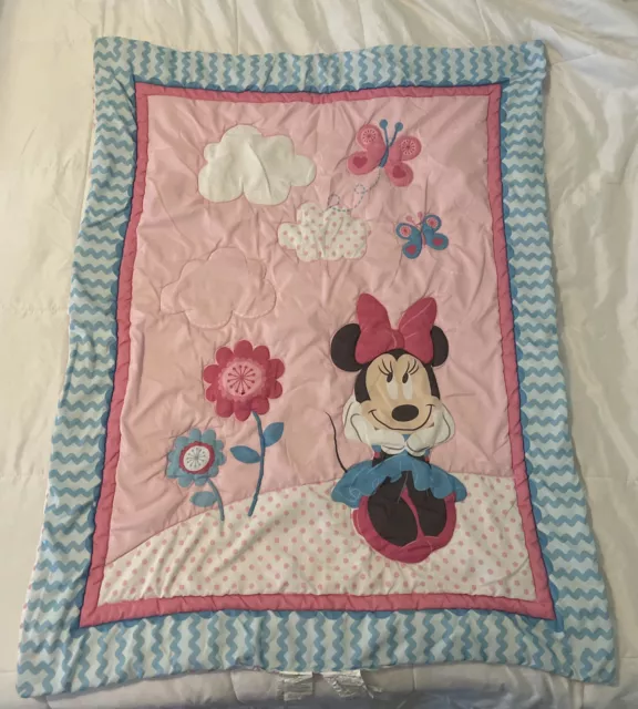Manta para bebé Disney Minnie Mouse ~ talla 30 in x 40 in nube de flor mariposa