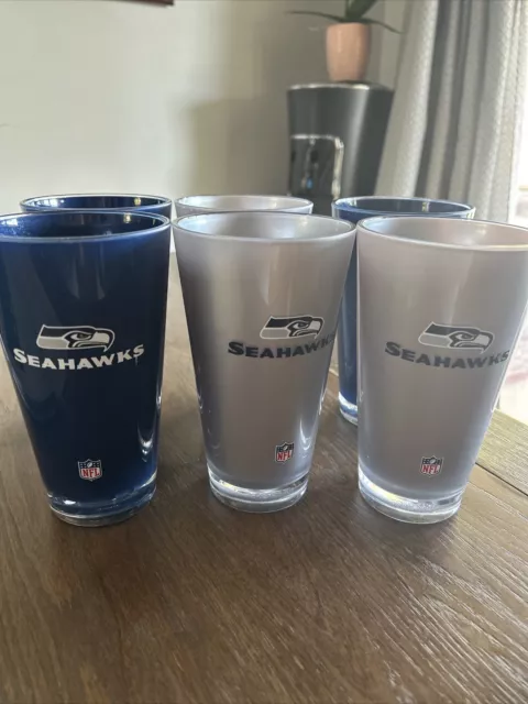 LOT OF 6 Seattle Seahawks  20 oz Tumblers - OFFICIAL NFL INSULATED SHATTERPROOF 