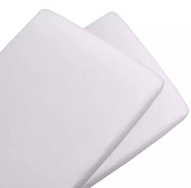 Living Textiles 100% Cotton Jersey 2pk Co-Sleeper/Cradle Fitted Sheets - White