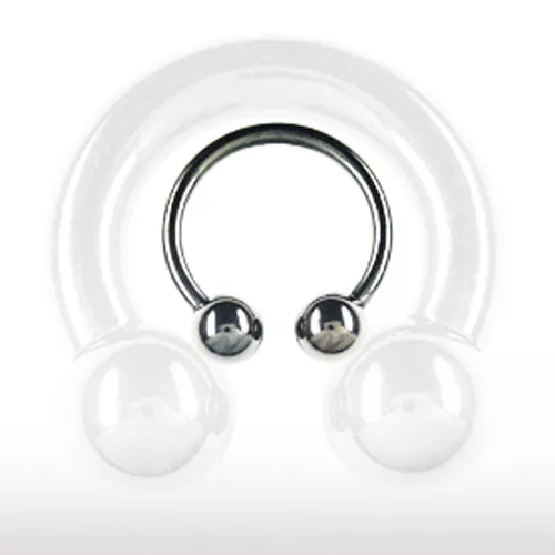 Schwarz 3mm Hufeisen Ring Schwarzes Titan Ohr Septum Brust Intim Piercing