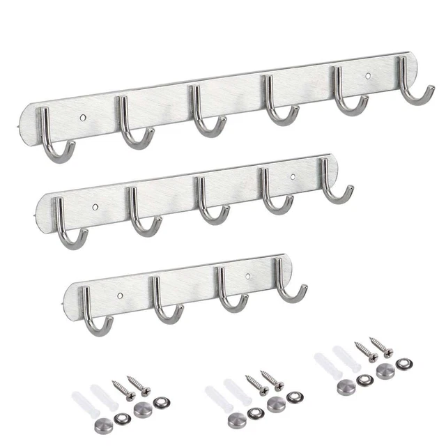 Wall Mount Hooks Key Hat Coat Robe Towel Rack Hanger Holder Clothes Organizer