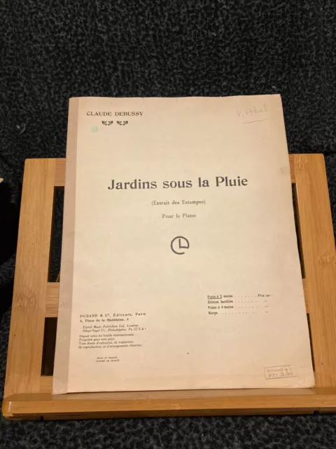 Claude Debussy Jardins sous la pluie pour piano Estampes partition éd. Durand