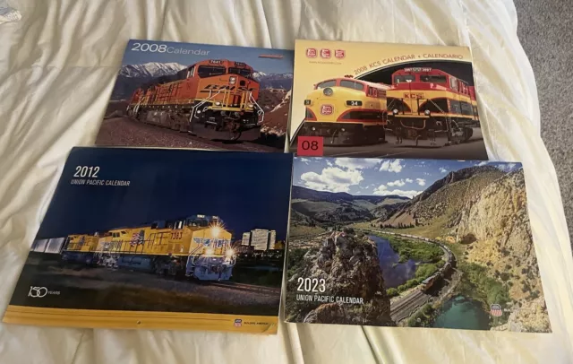 4 Old Railroad Wall Calendars Union Pacific Kansas City Southern BNSF