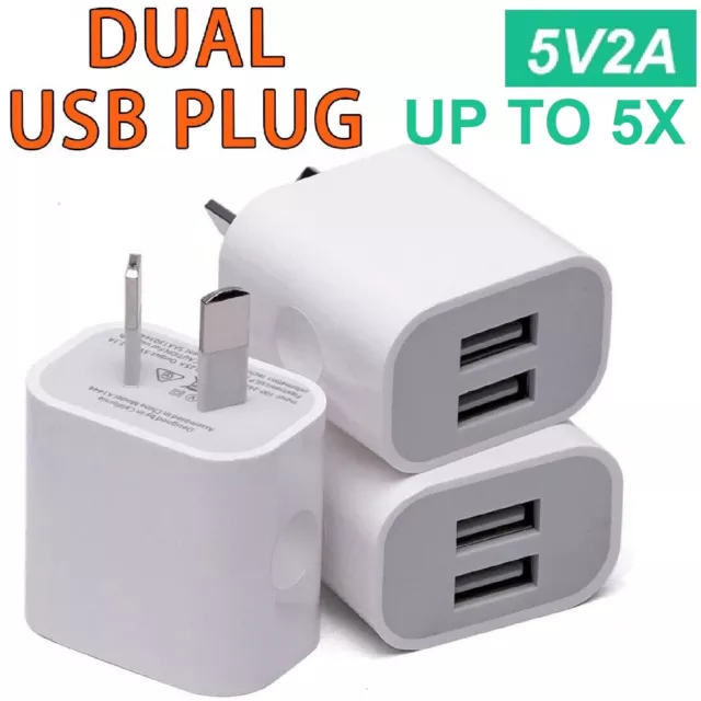 Universal Travel 5V 2A Dual USB AC Wall Home Charger Power Adapter AU Plug Phone