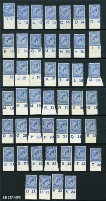 King George 5 1912-24 2½d Blue Royal Cypher Control Singles SG. 371-372