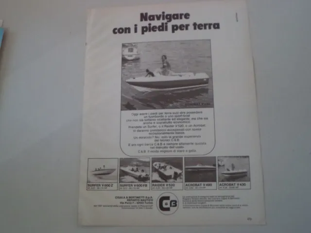 advertising Pubblicità 1975 CIGALA E BERTINETTI ACROBAT V430