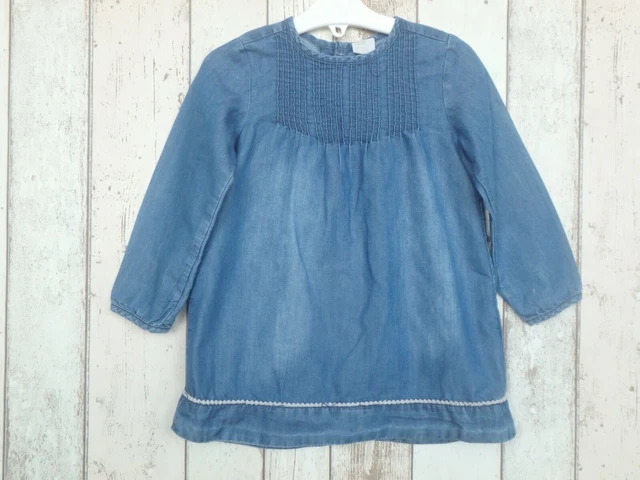 FAB Baby Girl Long Sleeve Denim Dress - H&M (12 - 18 months)