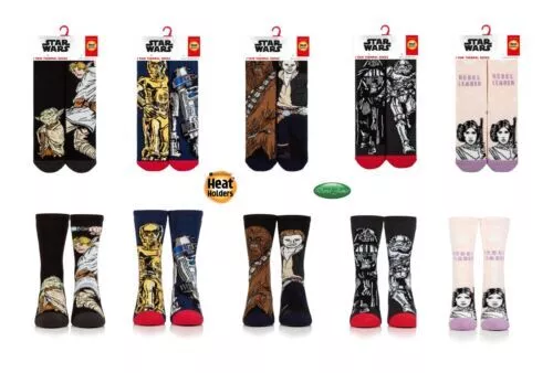 Kids/ Adults Heat Holders Winter Warm LITE Licensed Character Star Wars Socks