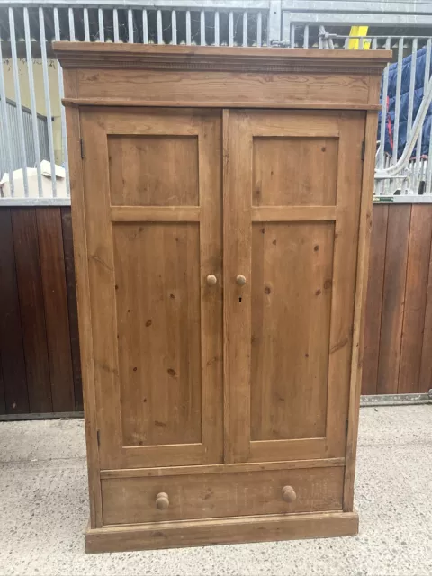 Antique pine wardrobe with drawer