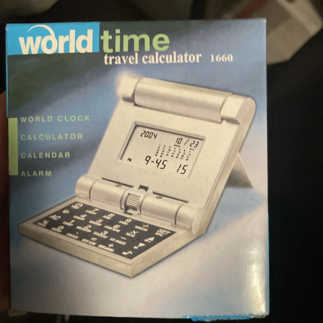 WORLD TIME TRAVEL Calculator 1660 World Clock Calender Alarm Delta