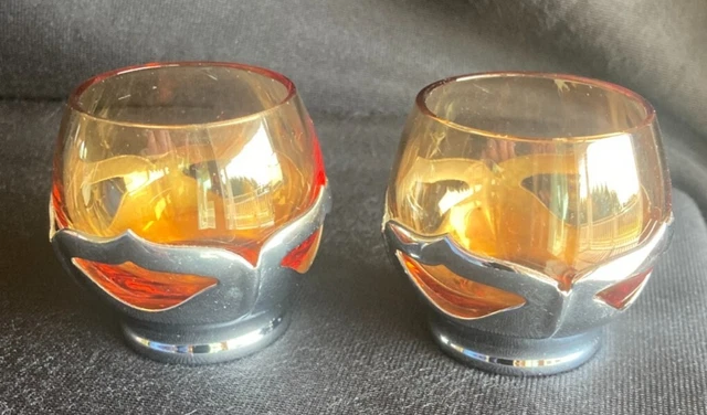 Vintage Farber Bros Krome Kraft Cambridge Cordial Glass Set 2 Art Deco Vintage Farber Bros Krome Kraft Cambridge Cordial Glass Set 2 Art Deco