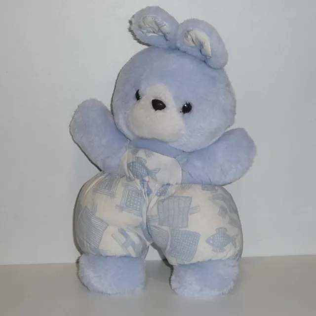 Doudou Lapin Nounours - Bleu blanc
