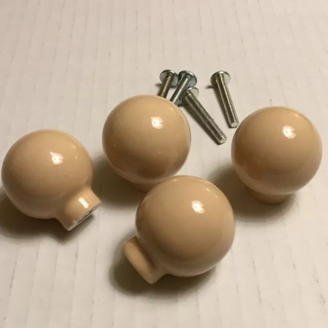 Set Of 4! Vintage Amerock Almond Ceramic Cabinet / Drawer Knob 1 1/4” Bp72001-Am