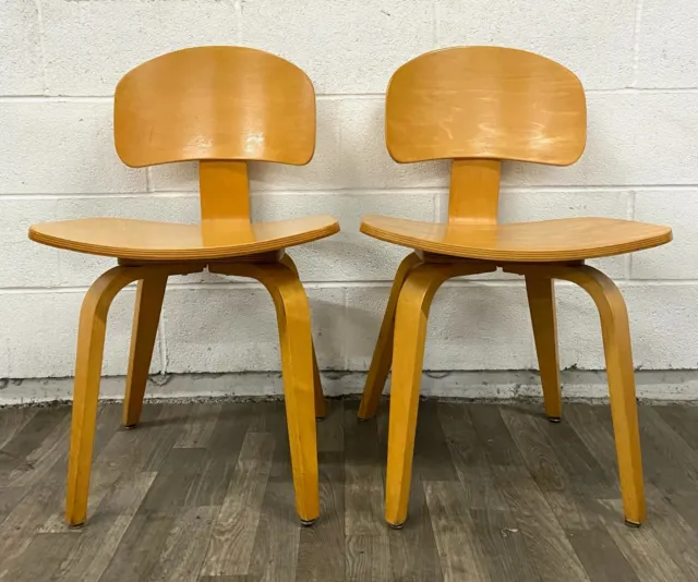 Vintage MCM Style Thonet Bentwood Sculpted Chairs by Bruno Weil - Pair