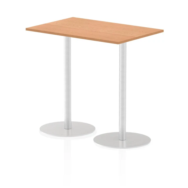 Dynamic Italia 1200 X 800Mm Poseur Rectangular Table Oak Top 1145Mm High Leg ITL