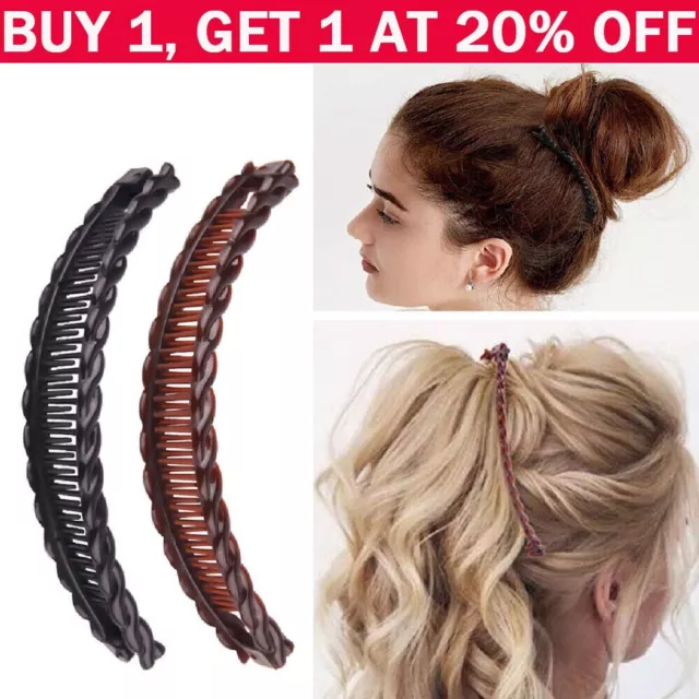 Large Banana Hair Clip Tort Twisted Long Fish Clip Comb Grip UK Womens Ladies# /