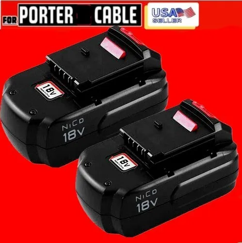 2Pack 18V NiCD Replacement Battery for Porter Cable PC18B 18-Volt Cordless Tools