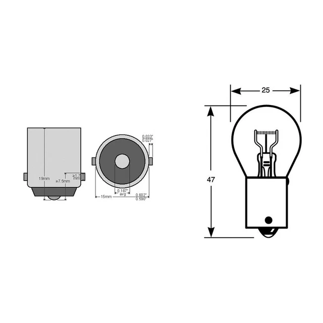 Osram Scatola 10Pz lampadina Osram 12v 15W Ba15S