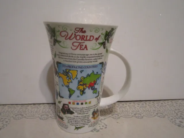 DUNOON NWOT Fine Bone China GLENCOE Shape "World of Tea" Mug ~Caroline Dadd RARE