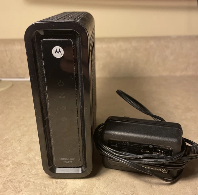 ARRIS SURFBOARD MODEL SB6121 DOCSIS Cable Modem +12VDC w/ Power Cable