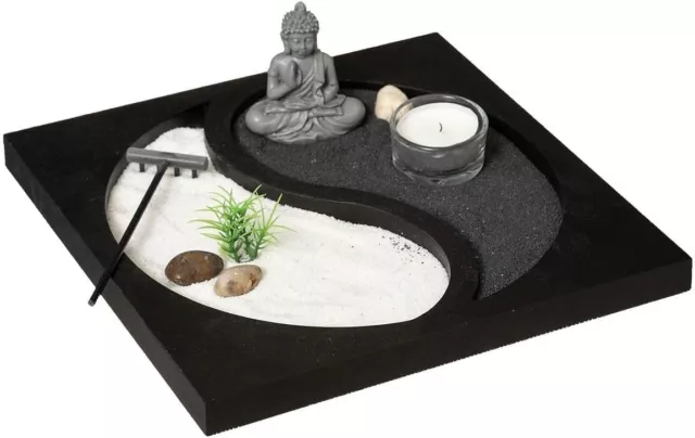 Buddha Zen Garden Tea Light Candle Holder Ornament Tray Garden Relaxing