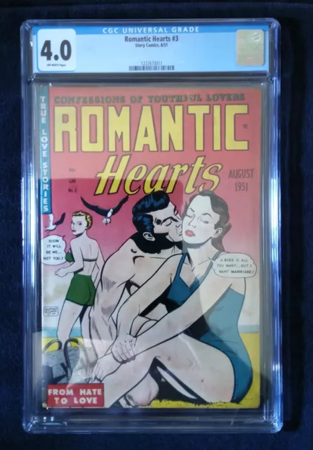 ROMANTIC HEARTS #3 (’51) CGC 4.0, Story Comics - Scarce Precode Romance